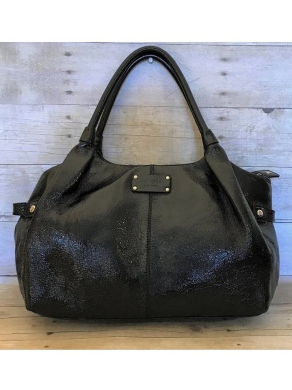 Kate Spade Hobo Bag Black Leather Satchel Handbag